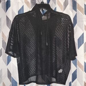 SHEIN Black Mesh Hoodie